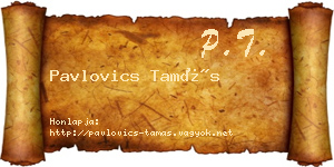 Pavlovics Tamás névjegykártya