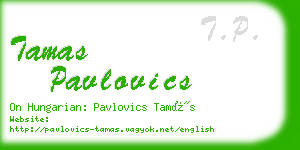 tamas pavlovics business card